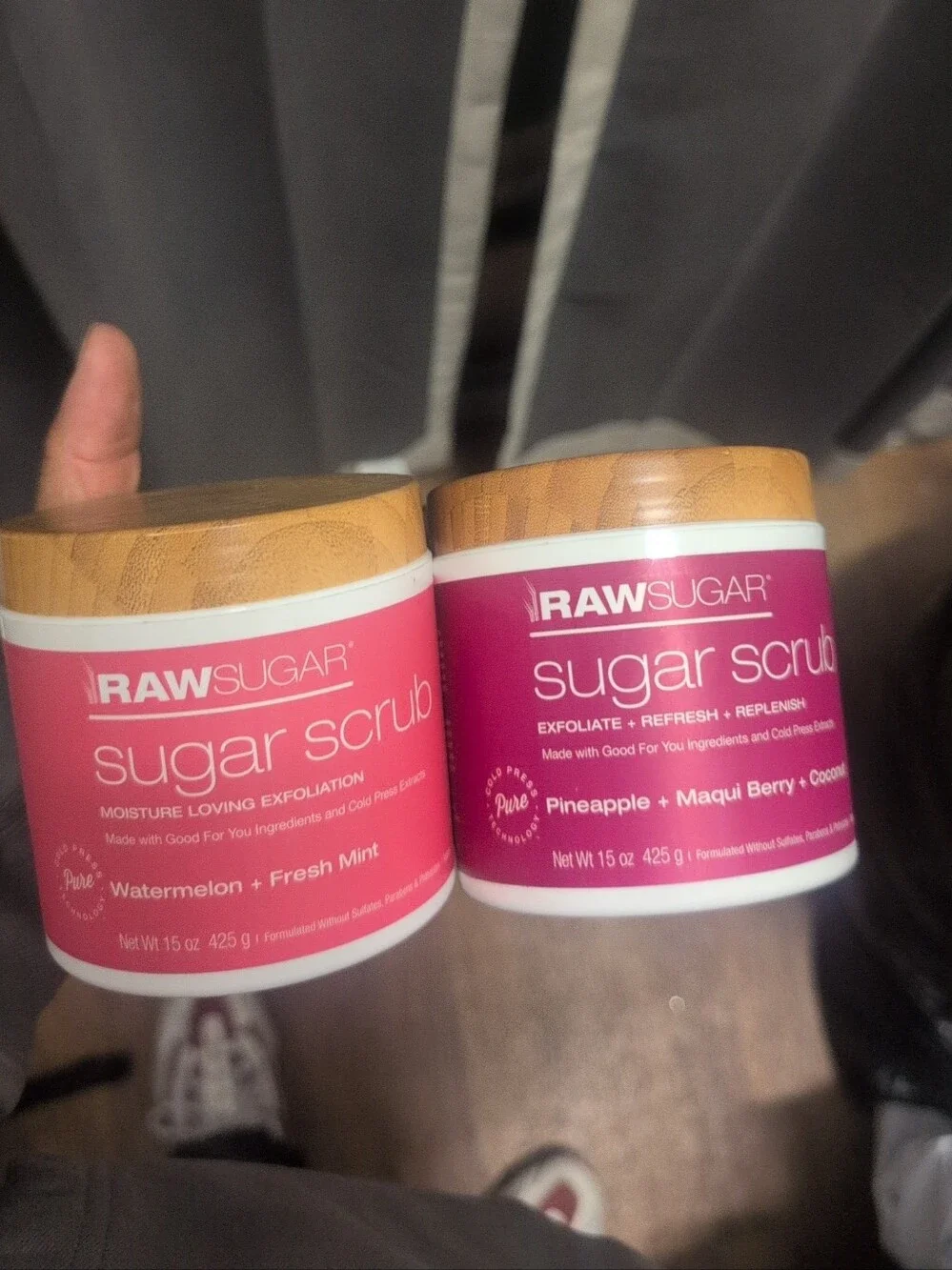 Sugar RawSugar Pink Sugar Scrub Duo - Bright Pink Jars 15oz